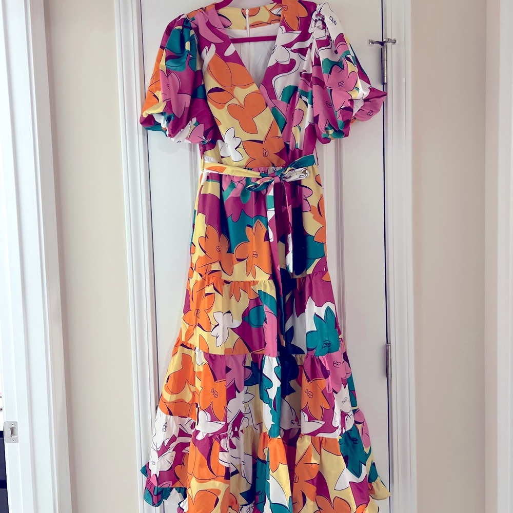 Chicwish Colorful Floral Midi Dress - Picture 3 of 6